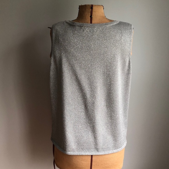 Laura Ashley Metalic Silver ScoopSleevelessTankTop - Picture 5 of 12